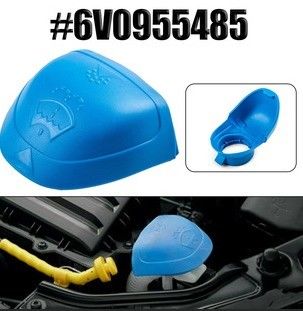 6V0955485 Audi VW SKODA için plastik mavi araba ön camı silgi makinesi yıkayıcı sıvı rezervuarı tank kapağı